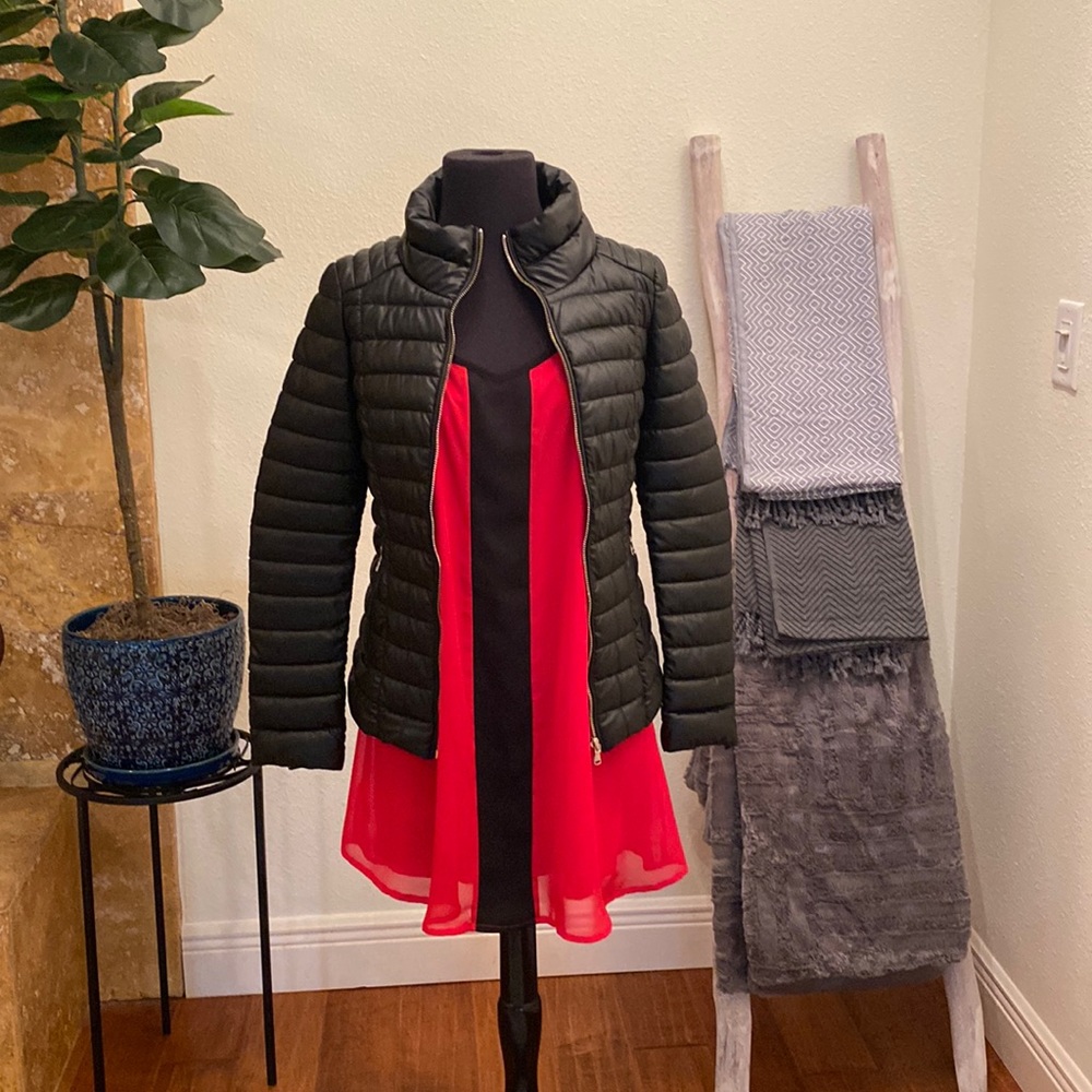 Guess puffer faux leather jacket